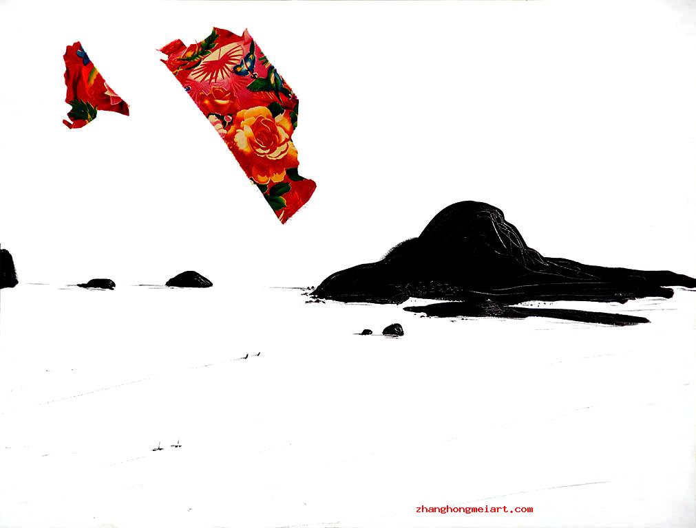 意象风景 Mental Landscape 100x130cm 布丙烯 cloth & Acrylic